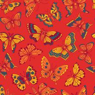 seamless pattern with decorative butterflies N29