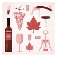 Red wine vintage illustration