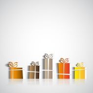 Papercut Christmas gift box five boxes Simple card