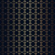 Vector floral line style black background seamless monogram design pattern