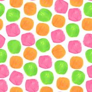 Vector Watercolor Seamless Pattern With Green Orange and Pink Bl