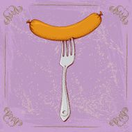 Sausage on a fork N7