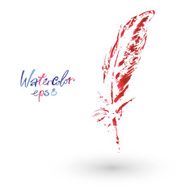 beautiful delicate feather painted in watercolor N18