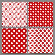 Set of red seamless patterns N2
