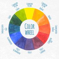 Watercolor wheel - vector illustration