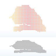 Map of Republic Senegal with Dot Pattern