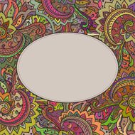 Vector frame of the indian floral ornament N3