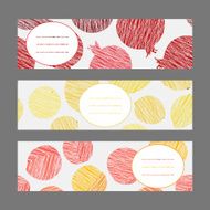 Set of Horizontal Fruit Banners Healthy lifestyle Cards Series Illustration