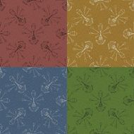 Set of 4 seamless texture with garden tools N2