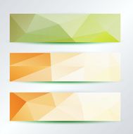 set of bright triangles pattern banners template vector illustration
