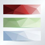 set of triangles pattern dark to bright banners template