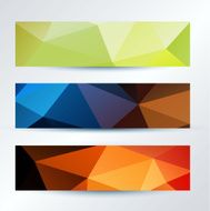 set of colorful triangles pattern banners template vector illustration