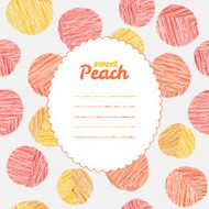 Endless peach texture repeating fruit background Text frame Abstract pattern
