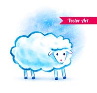 Cute watercolor sheep N2