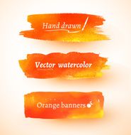 Orange watercolor banners