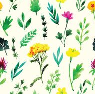 Floral watercolor vector pattern design N2