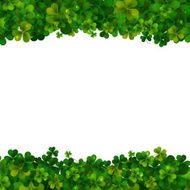 Saint Patricks Day vector background realistic shamrock leaves