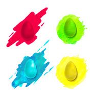 Set of colorful painted eggs
