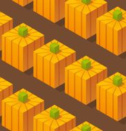 Isometric pumpkin patch pattern
