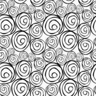 Vector black &amp; white seamless pattern with round asymmetrical shapes N7