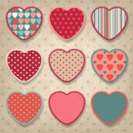 Retro background of vintage design with hearts N2