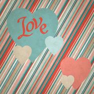 Retro background of vintage design with hearts N3