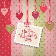 Retro background of vintage design with hearts N4