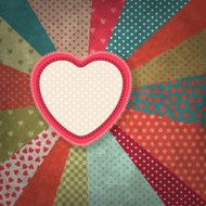 Retro background of vintage design with hearts N6