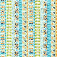 Colorful ethnicity ornament vector seamless pattern N3