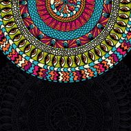 Colorful ethnicity round ornament mosaic vector background N4
