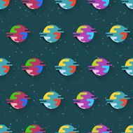 Seamless pattern with planets and stars N3