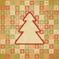 Vector vintage Christmas background in retro style