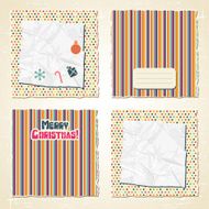 Torn scratch retro paper with Christmas decorations