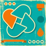 Retro Style Website Template Vector design frame N12