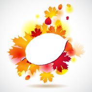 Autumn background with yellow leaves Vector illustration