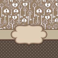 Vintage vector frame with keys