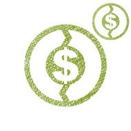 Money circulation exchange economy concept vector simple icon