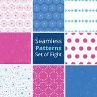 Vector blue abstract line art circles set of eight matching
