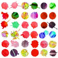 Watercolor hand drawn vector splashes set