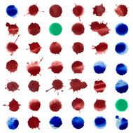 watercolor splash set of 41 colorful drops N2