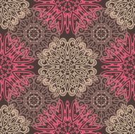 Brown seamless pattern with tracery ornaments N2