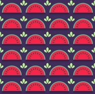 Seamless pattern with watermelon slices N3