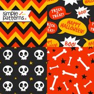 Set of 4 Halloween seamless patterns