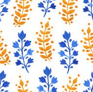 watercolor yellow and blue sprigs N2