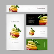 Business cards design slices of fruits