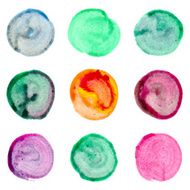 Watercolor hand painted circles collection N3