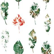 fingerprint pattern from the of leaves painted in watercolor N10