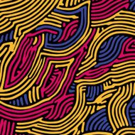 Colored Wave hand-drawn pattern waves background Vector N4