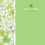 Clover line art square torn seamless pattern background