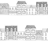 vector pattern with houses N6
